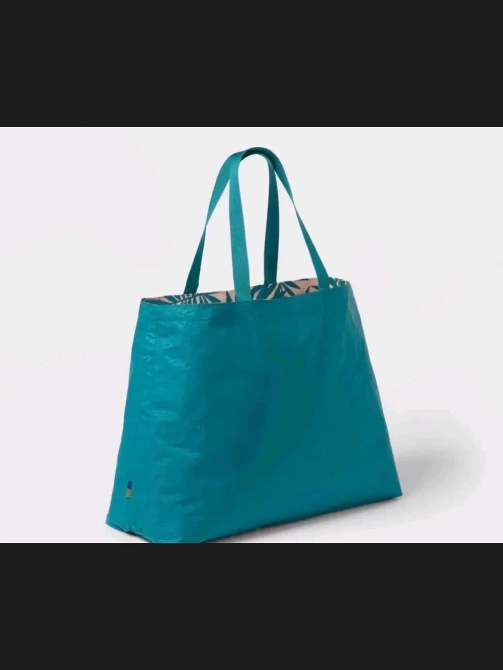 Teal Palm Print  Tote Bag